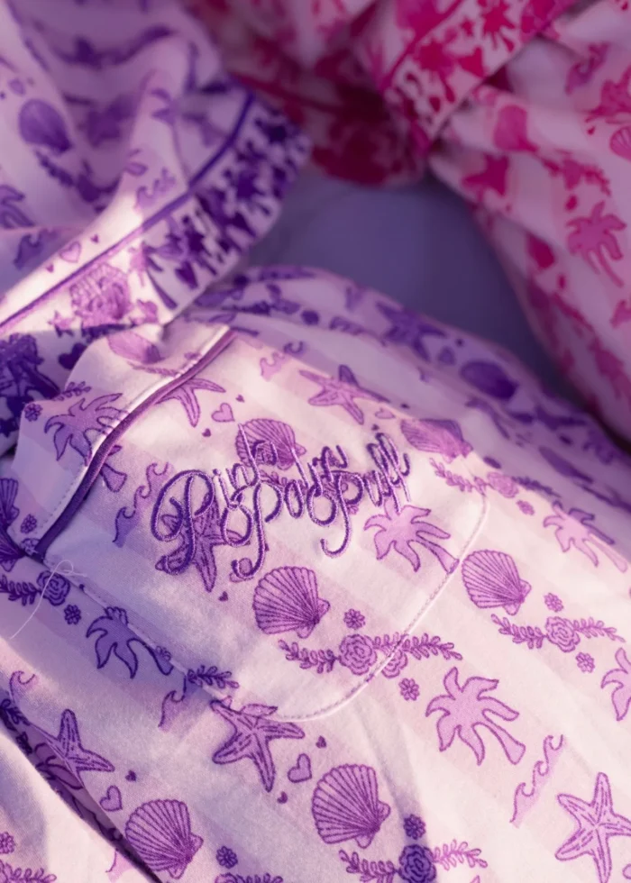 Twilight Pink Palms Pajama Set