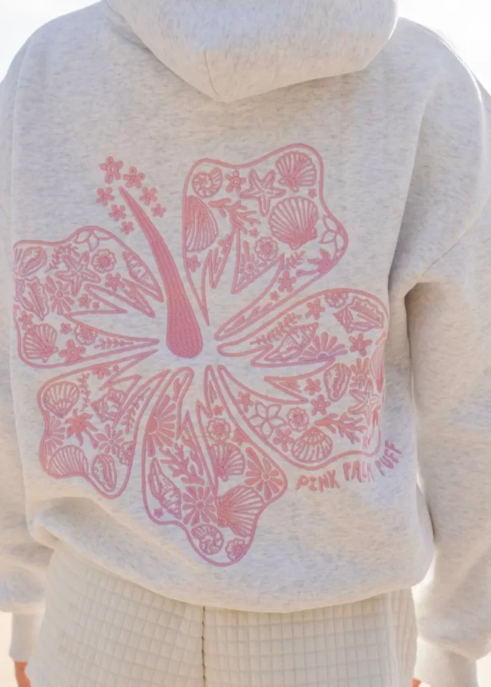 Heather Cloud Hawaii Hibiscus Hoodie