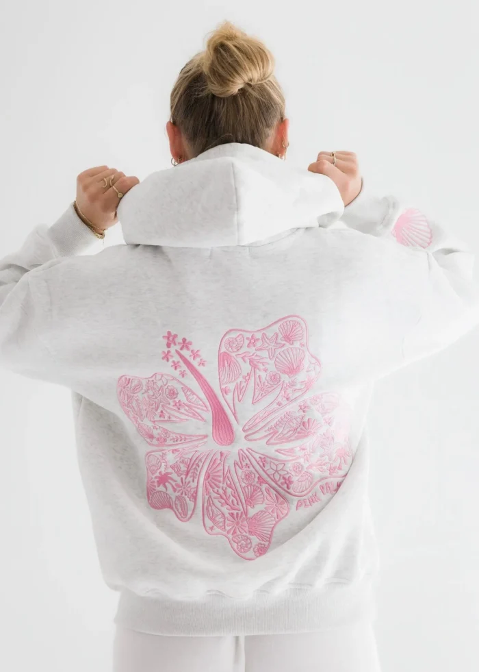 Heather Cloud Hawaii Hibiscus Hoodie