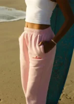 Pink Palm Puff Cozy Pink Sweatpants