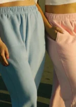 Pink Palm Puff Sky Blue Sweatpants