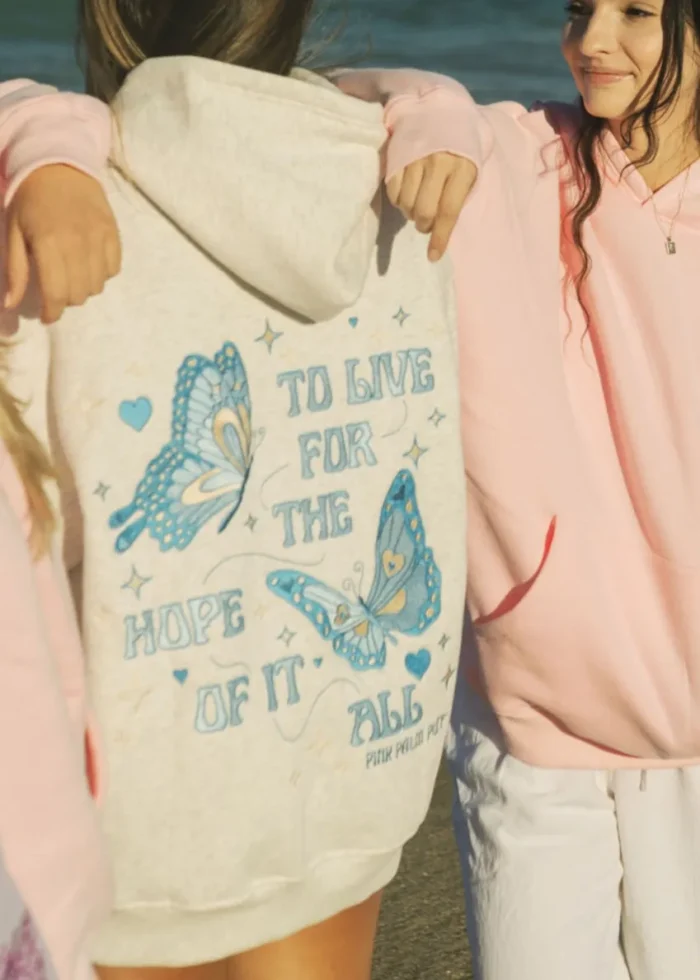 To Live for Hope Hoodie Heather White