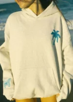 Hope Hoodie Heather White with Blue Logo
