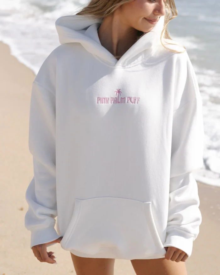 Classic Puff Hoodie with Pink Opal