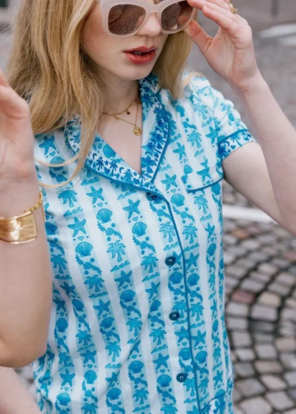 Pink Palm Pajamas with Seabreeze