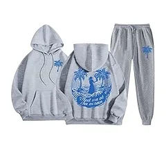 Grey Everything Comes pink plum Puff Waves Tracksuit