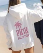 Classic Puff Hoodie with Pink Opal