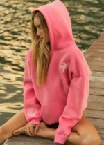 Hawaii Hibiscus Hoodie with Sonic Pink