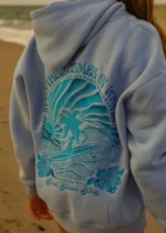 Everything Comes in Waves Hoodie with Blue