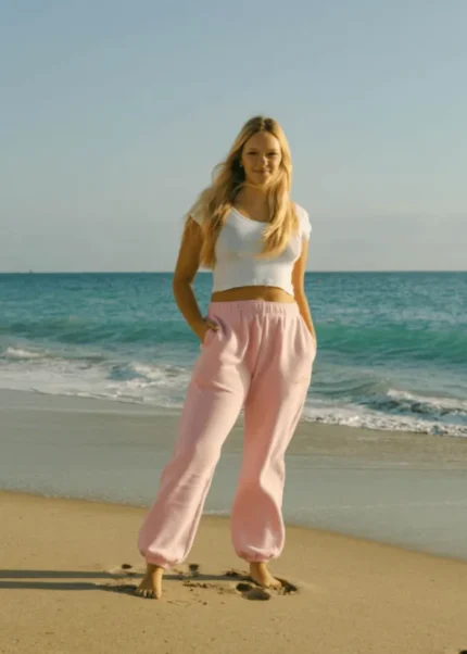 Puff Sweatpants with Pink